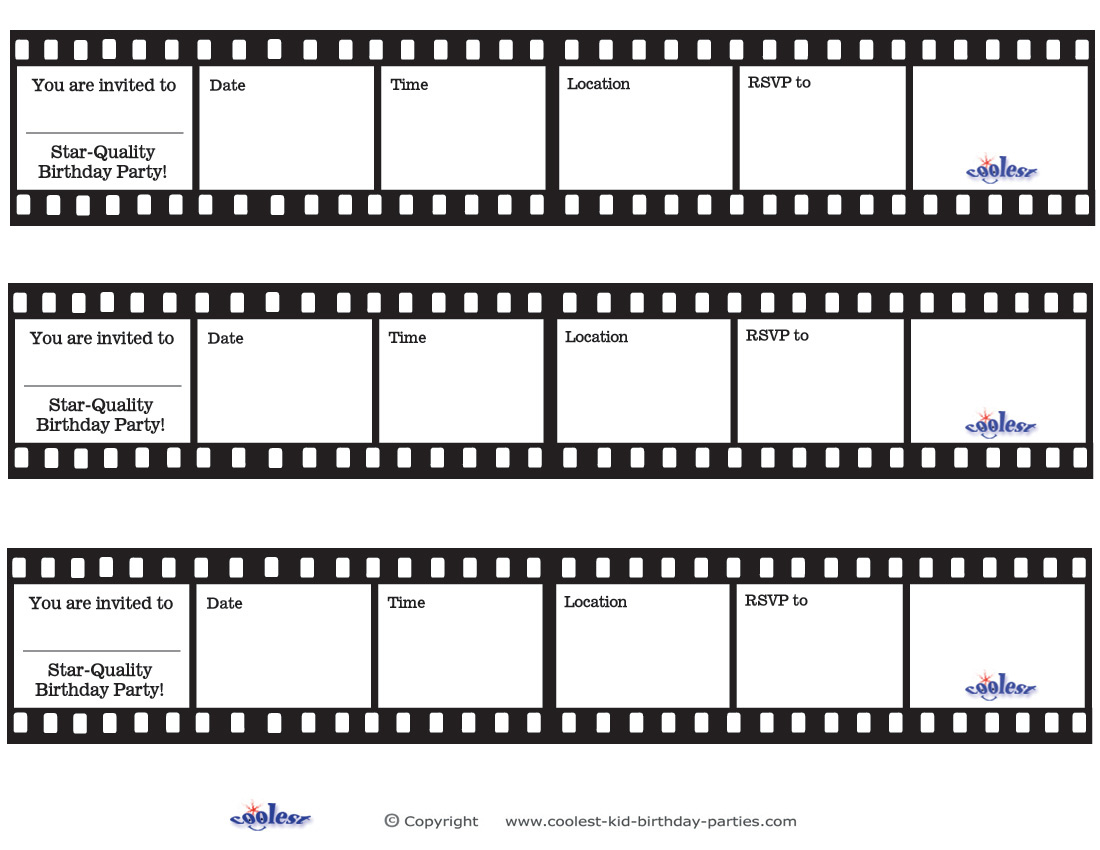 Printable Film Strip Invitations - Coolest Free Printables pertaining to Free Printable Film Strip Template