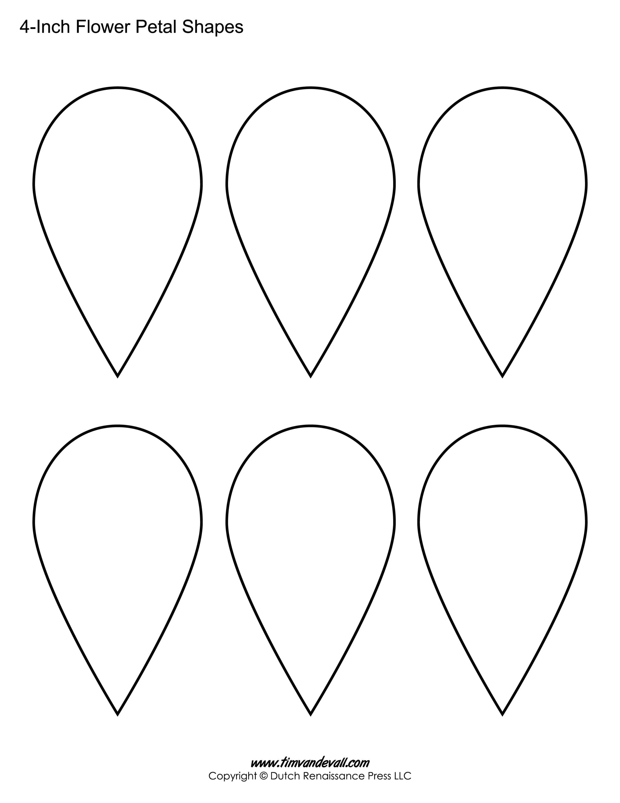 Printable Flower Petal Templates For Making Paper Flowers with Free Printable Flower Petal Template Pattern