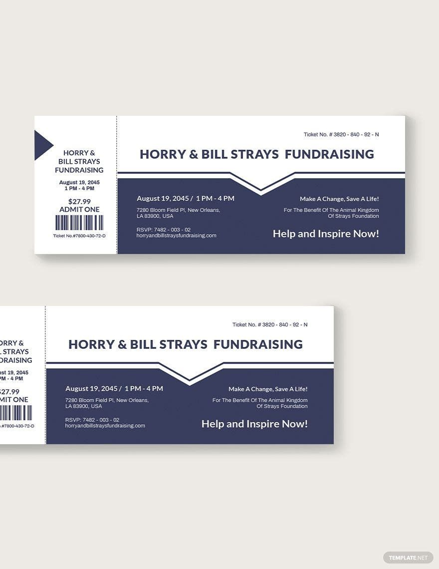 Printable Fundraiser Ticket Template In Psd, Pages, Illustrator pertaining to Free Printable Fundraiser Ticket Template