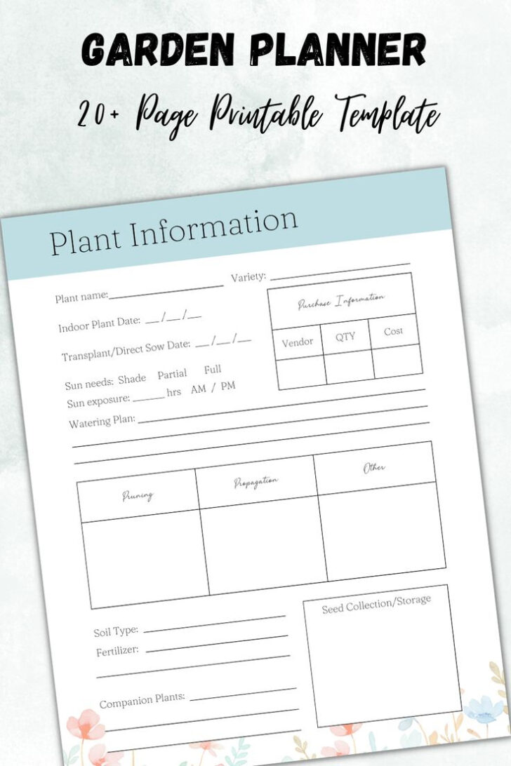 Free Printable Garden Journal Template