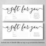 Printable Gift Certificate Template, Gift Card Maker, Simple Within Free Printable Business Gift Certificate Template