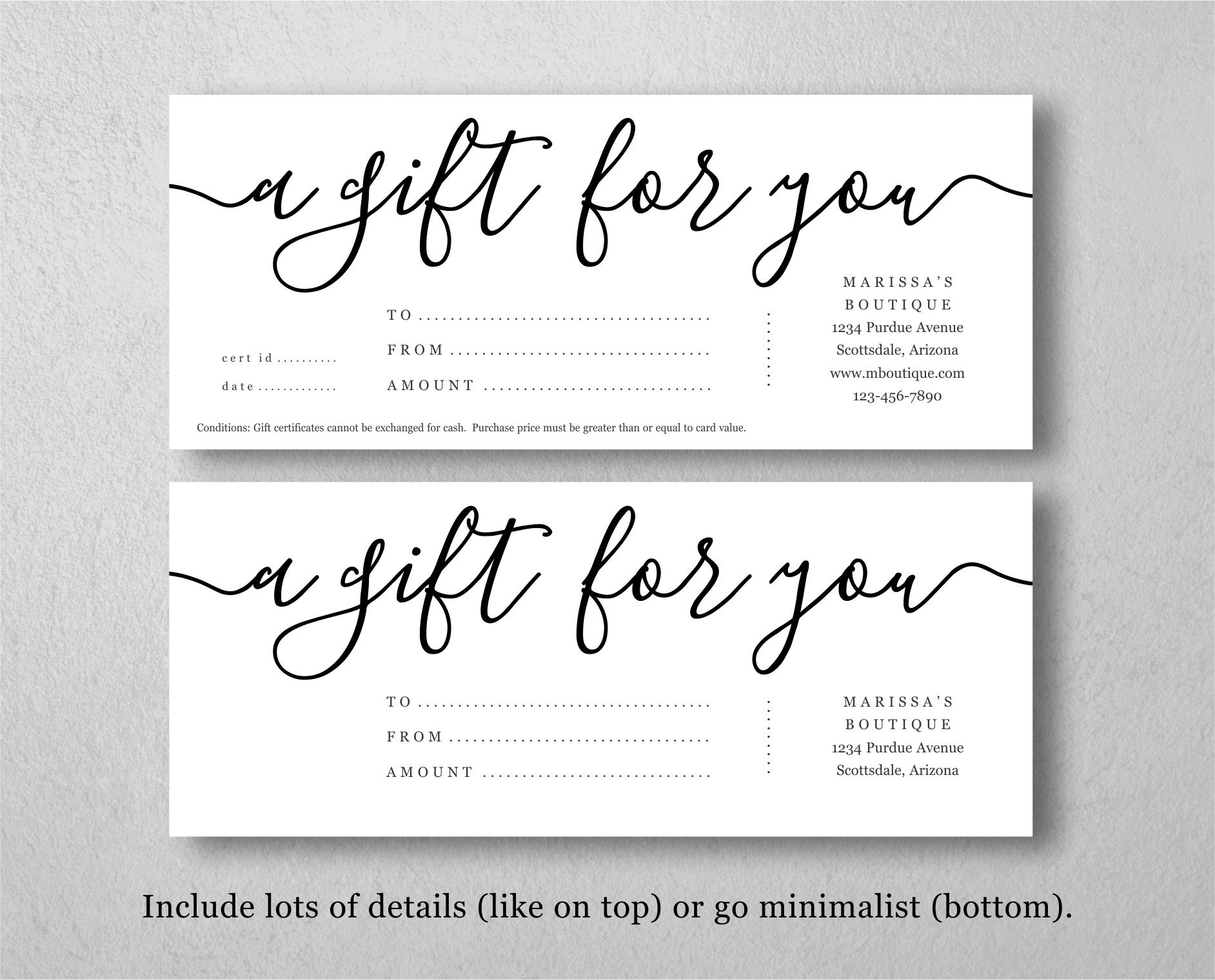 Printable Gift Certificate Template, Gift Card Maker, Simple within Free Printable Business Gift Certificate Template