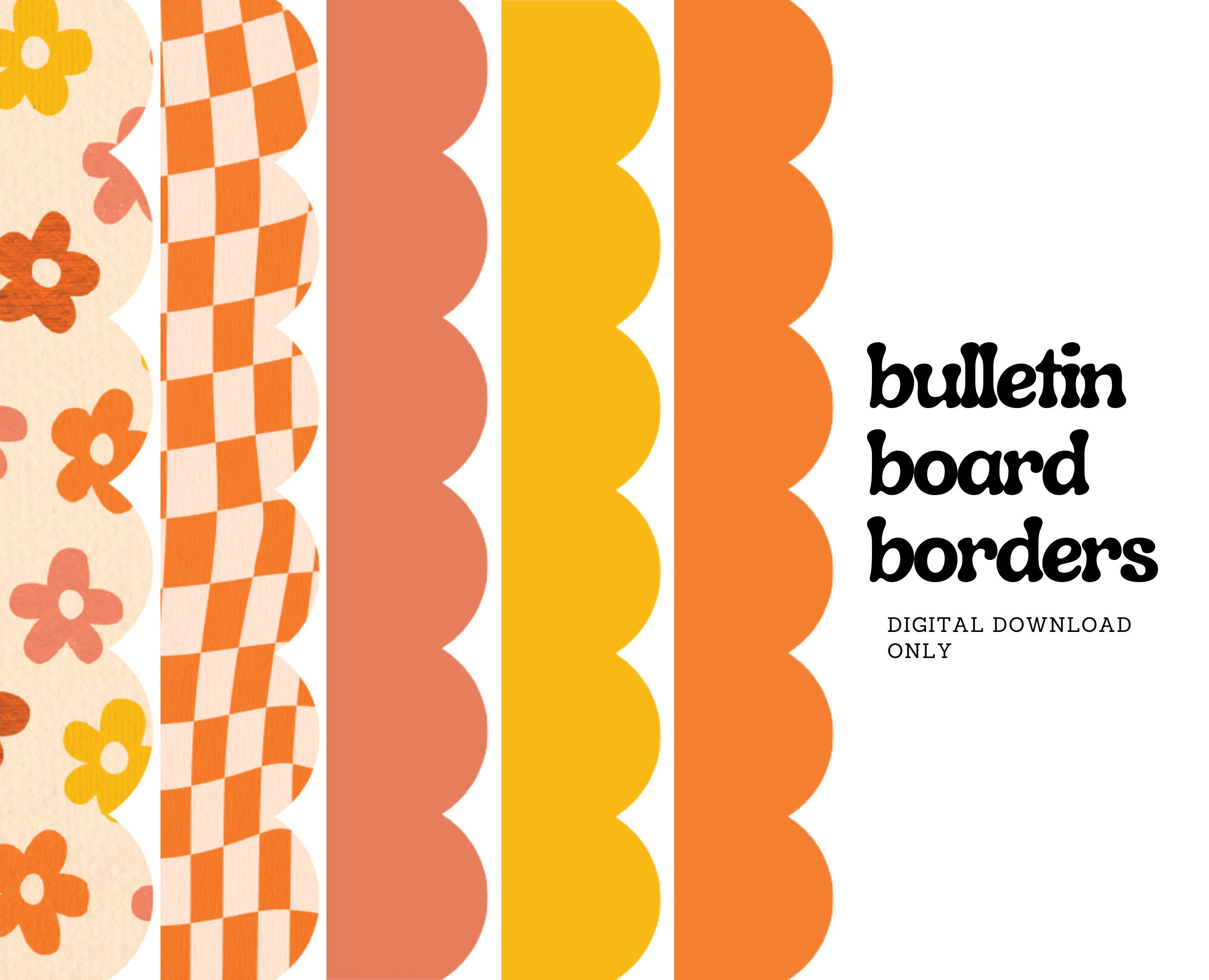 Printable Groovy Borders Bulletin Board 5 Designs Included Groovy regarding Free Printable Bulletin Board Borders Template For Office