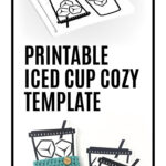 Printable Ice Cup Cozy Insert Digital Pdf Cold To Go Coffee Cup Intended For Free Printable Cup Cozy Template
