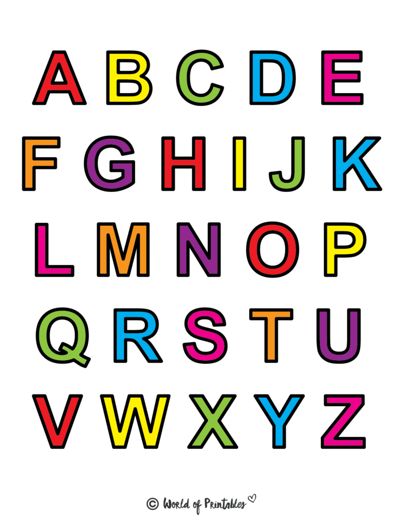 Printable Letters &amp;amp; Alphabet Letters - World Of Printables inside Free Printable Alphabet Template For Crafts