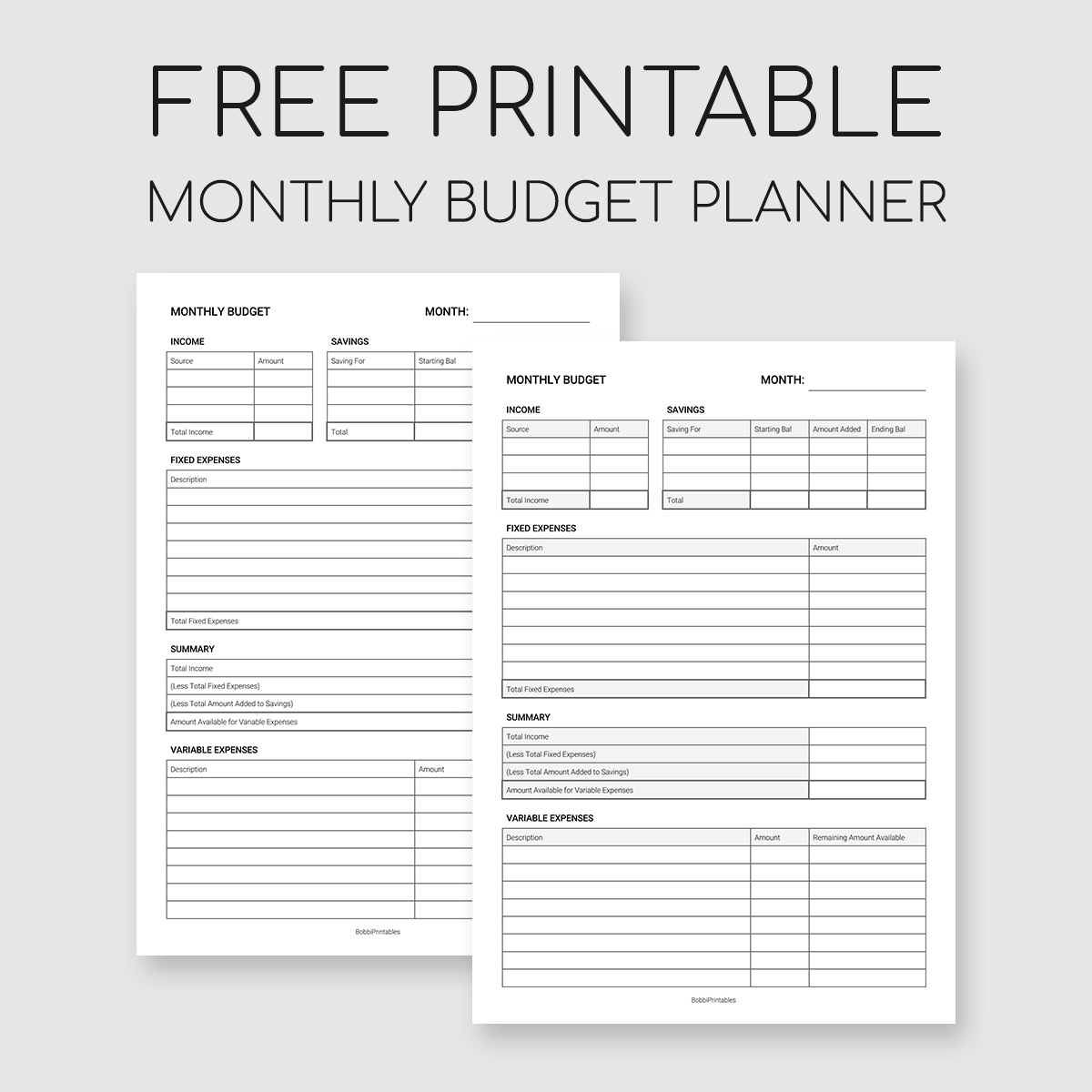 Printable Monthly Budget Planner regarding Free Printable Budget Worksheet Template