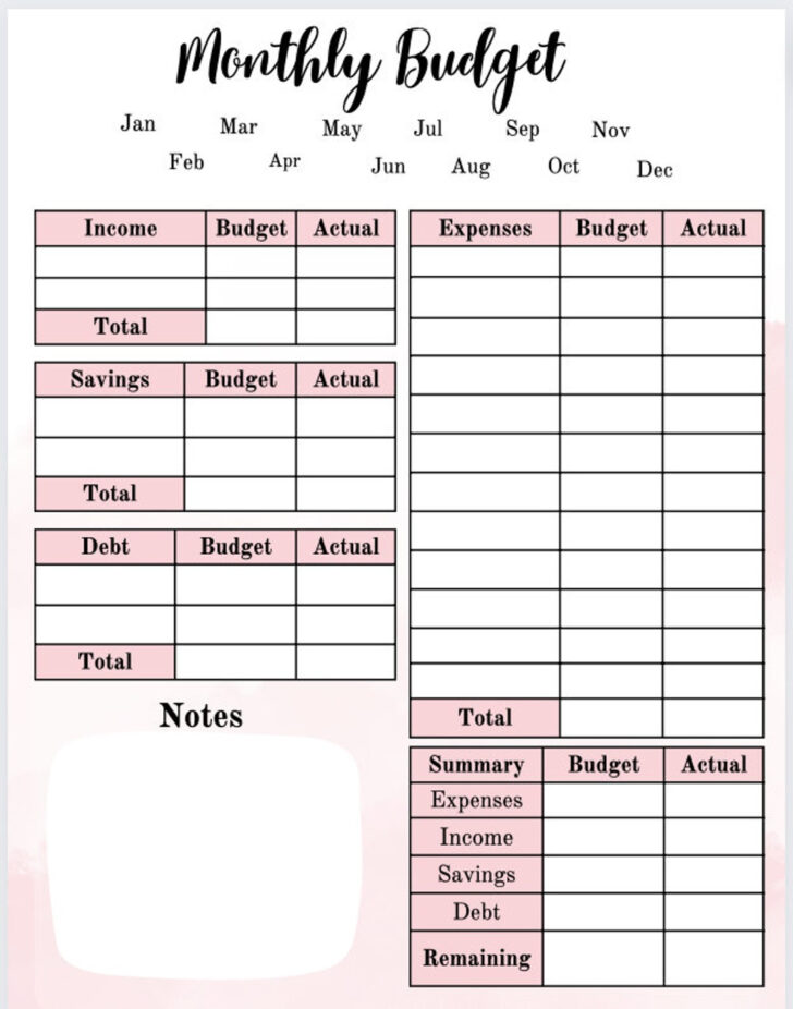 Free Printable Budget Planner Template UK