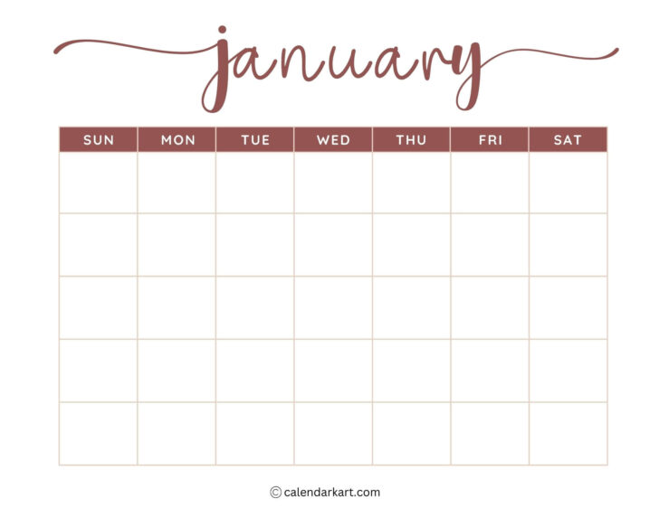 Free Printable Calendar Template