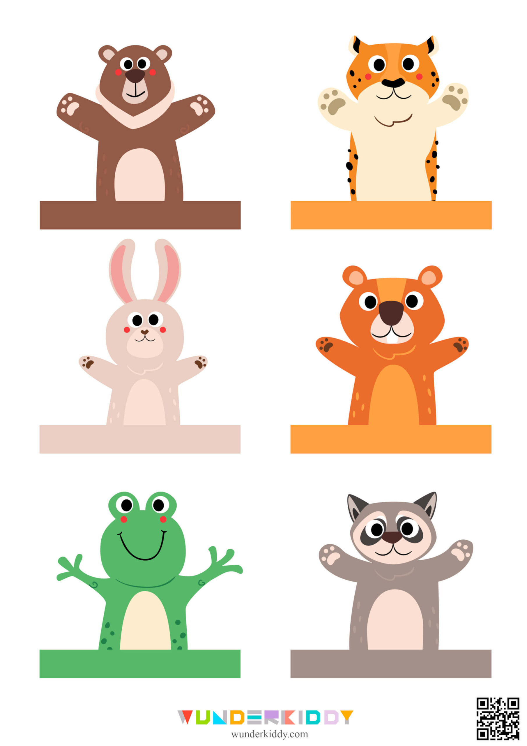 Printable Paper Finger Puppet Templates - Animals with Free Printable Finger Puppet Template