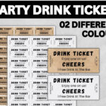 Printable Party Drink Tickets, Editable Drink Voucher Template Regarding Free Printable Drink Voucher Template