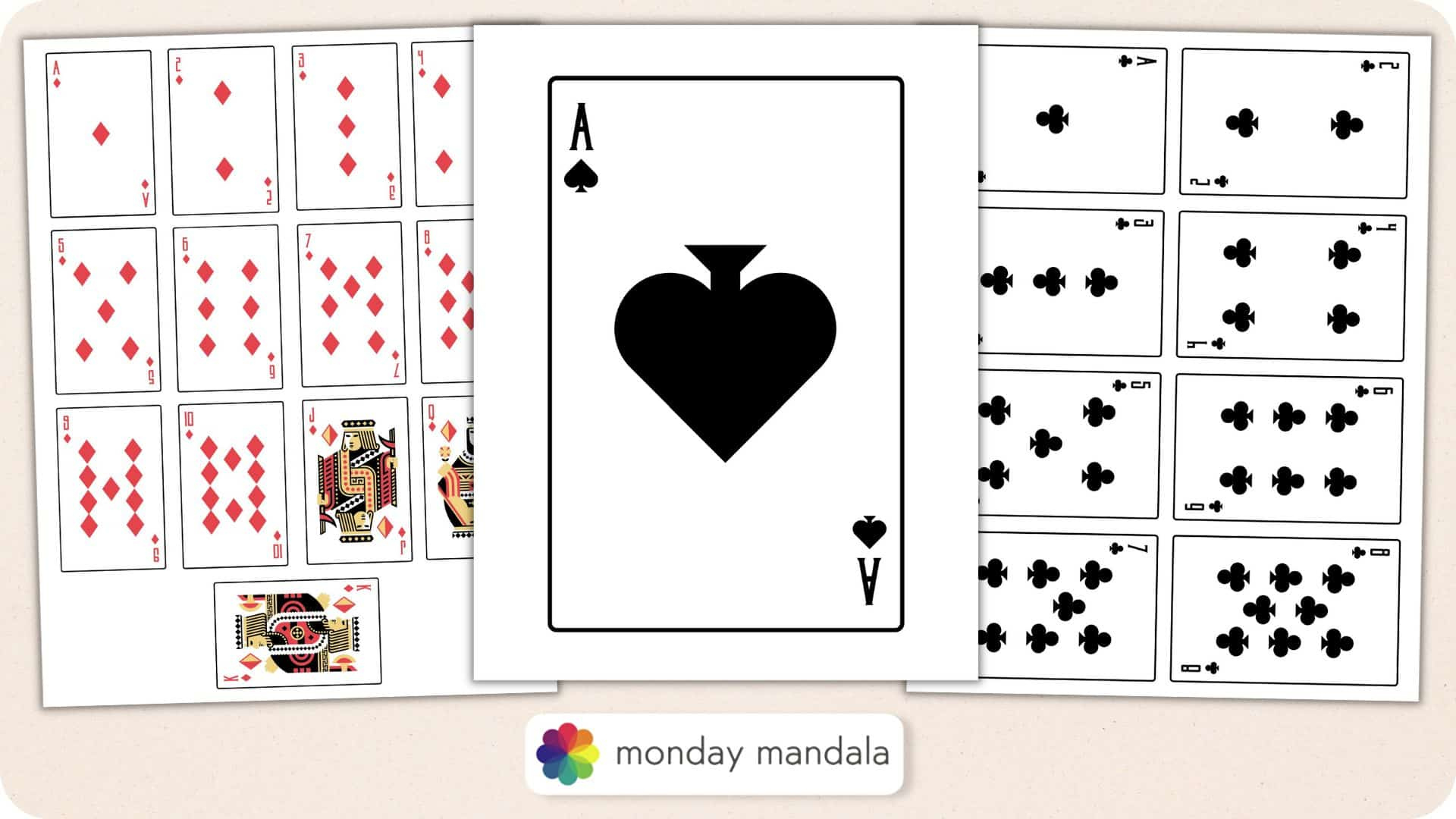 Printable Playing Cards (Free Pdf Sheets In 3 Sizes) pertaining to Free Printable Blank Playing Cards Template