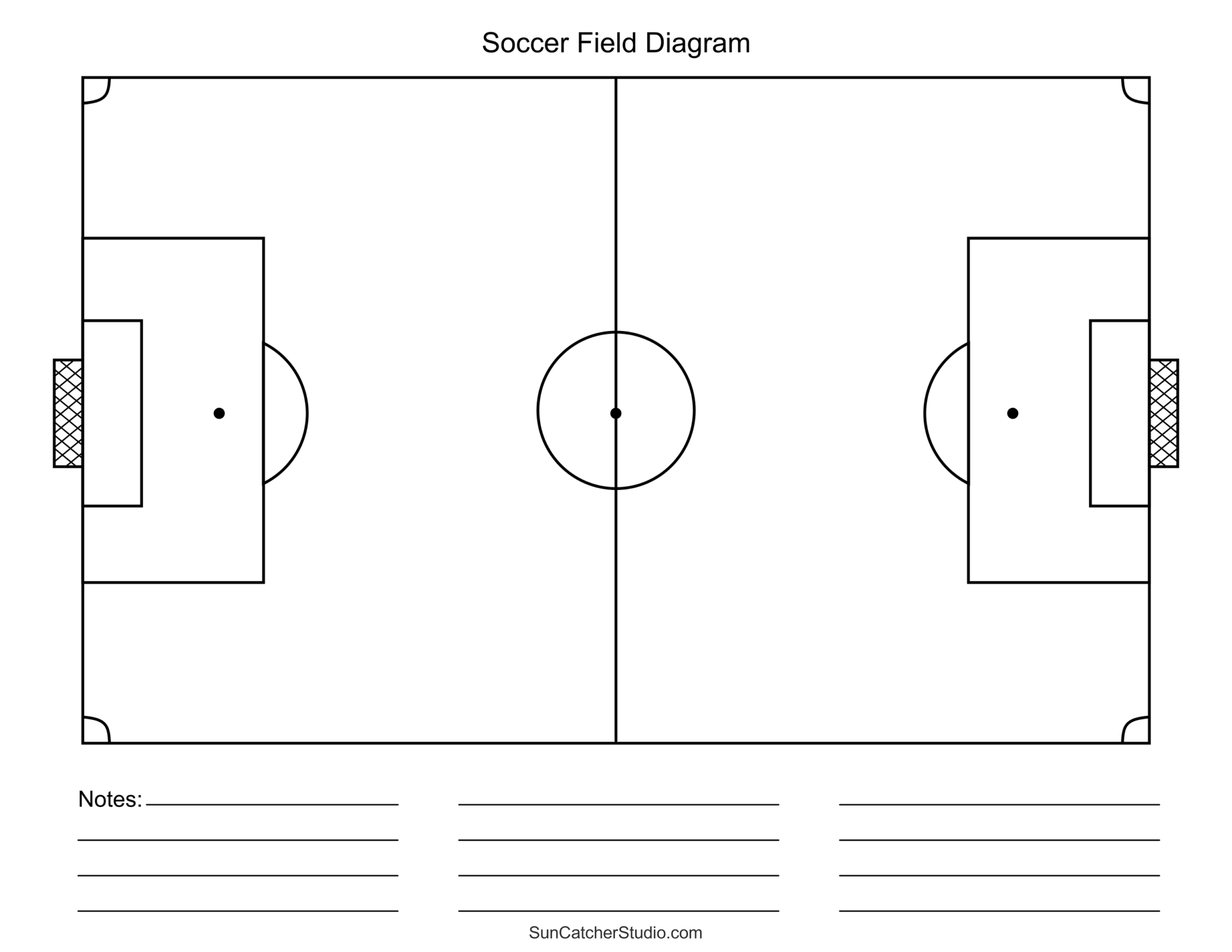 Printable Soccer Field Diagrams &amp;amp; Templates – Free Printables in Free Printable Football Field Template