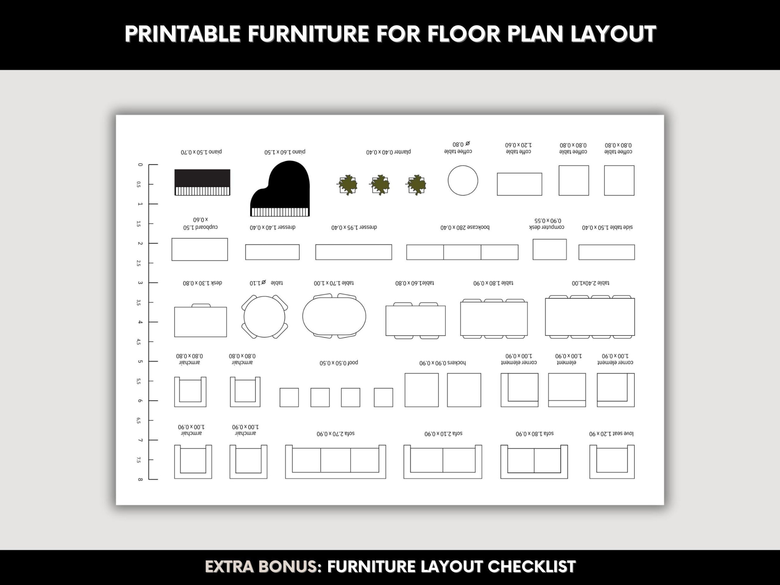 Printable Template Scale Furniture A4 Coloring Page Scale regarding Free Printable Furniture Template For Floor Plans