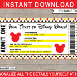 Printable Ticket To Disney World Template | Surprise Trip To Regarding Free Printable Disney World Ticket Template