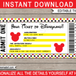 Printable Ticket To Disneyland Template | Surprise Trip To Regarding Free Printable Disneyland Ticket Template