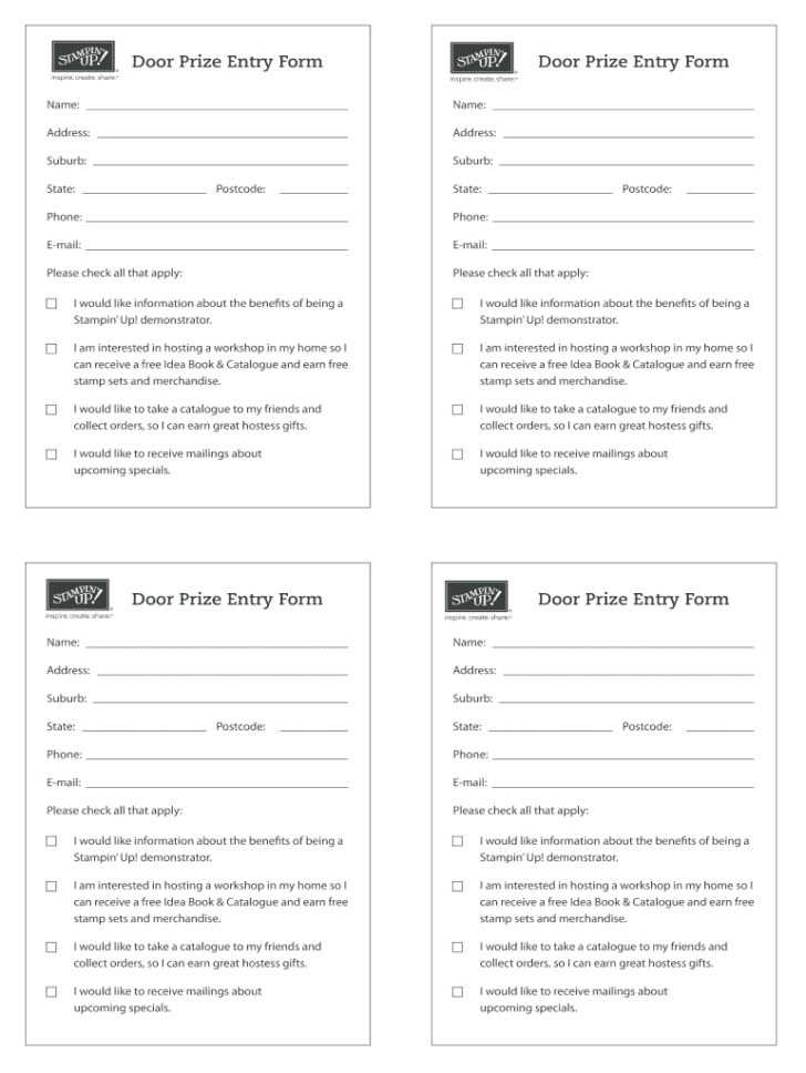 Free Printable Entry Form Template