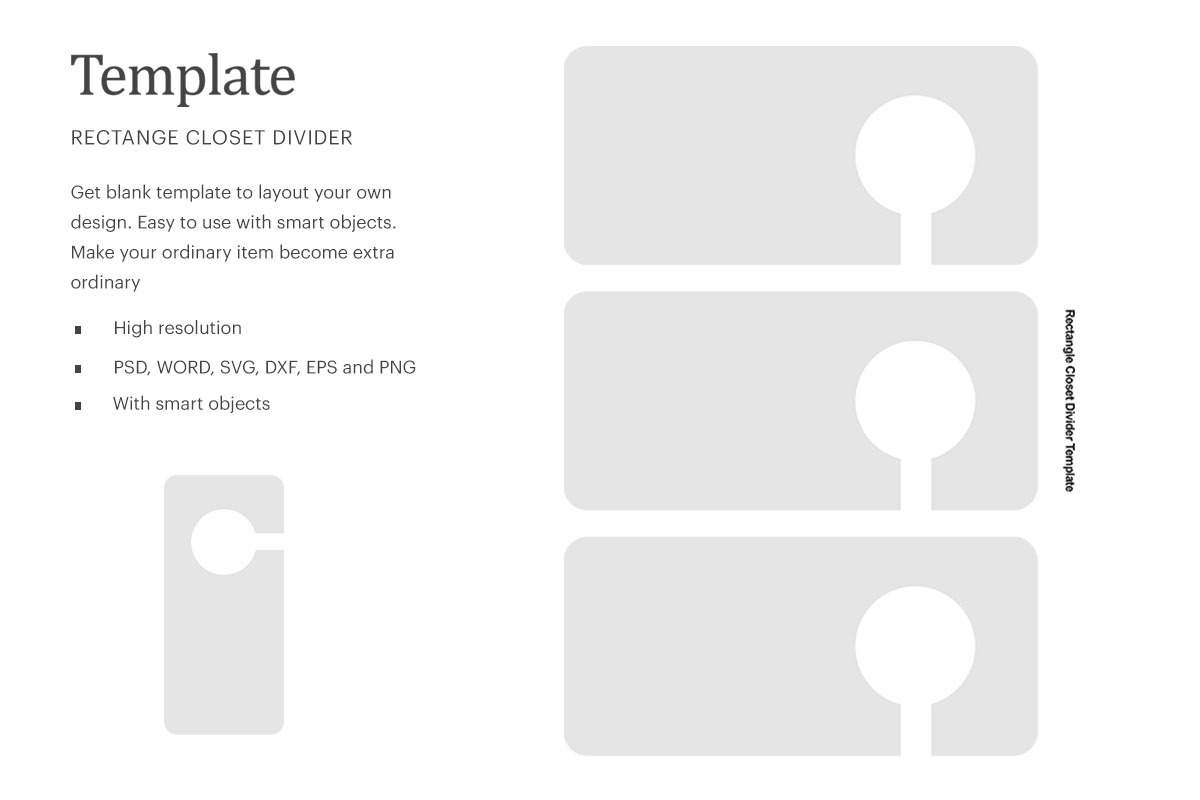 Rectangle Closet Divider Blank Template | Silhouette Studio throughout Free Printable Closet Divider Template