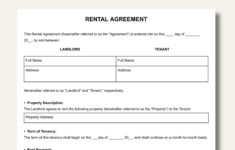 Rental Agreement Templates | Simple Editable Rental Agreements throughout Free Printable Basic Rental Agreement Template