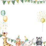 Safari Animal   1St Birthday Invitation Template | Greetings Island Throughout Free Printable Blank Safari Invitation Template