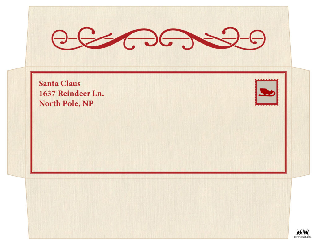 Santa Envelopes - Free Printables | Printabulls throughout Free Printable Envelope From Santa Template