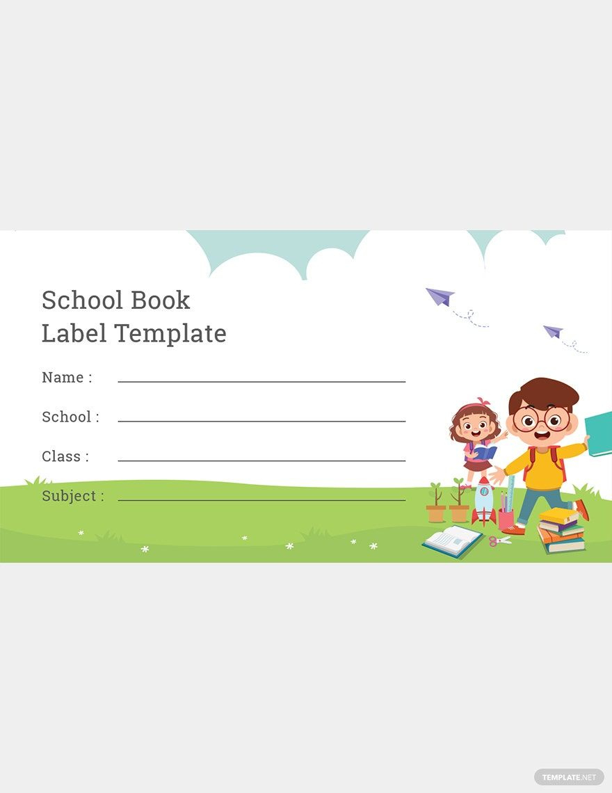 School Book Label Template In Word, Photoshop - Download regarding Free Printable Book Label Template