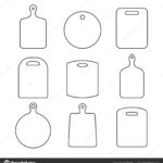 Set Wood Cutting Board Outlines White Background Empty Black Intended For Free Printable Cutting Board Template
