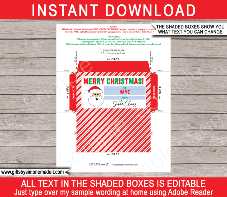 Free Printable Envelope From Santa Template