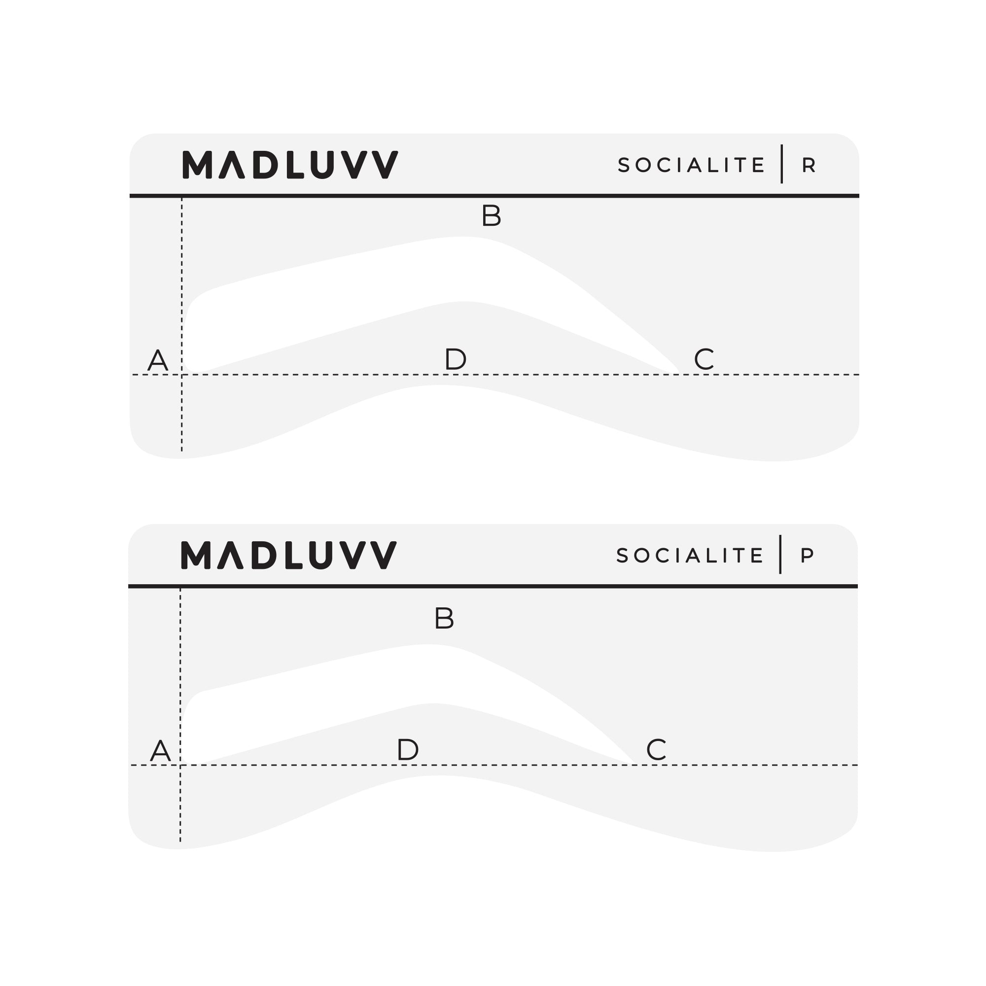 Socialite Brow Stencil - Our Thickest Eyebrow Shape – Madluvv Pro regarding Free Printable Eyebrow Shaping Template