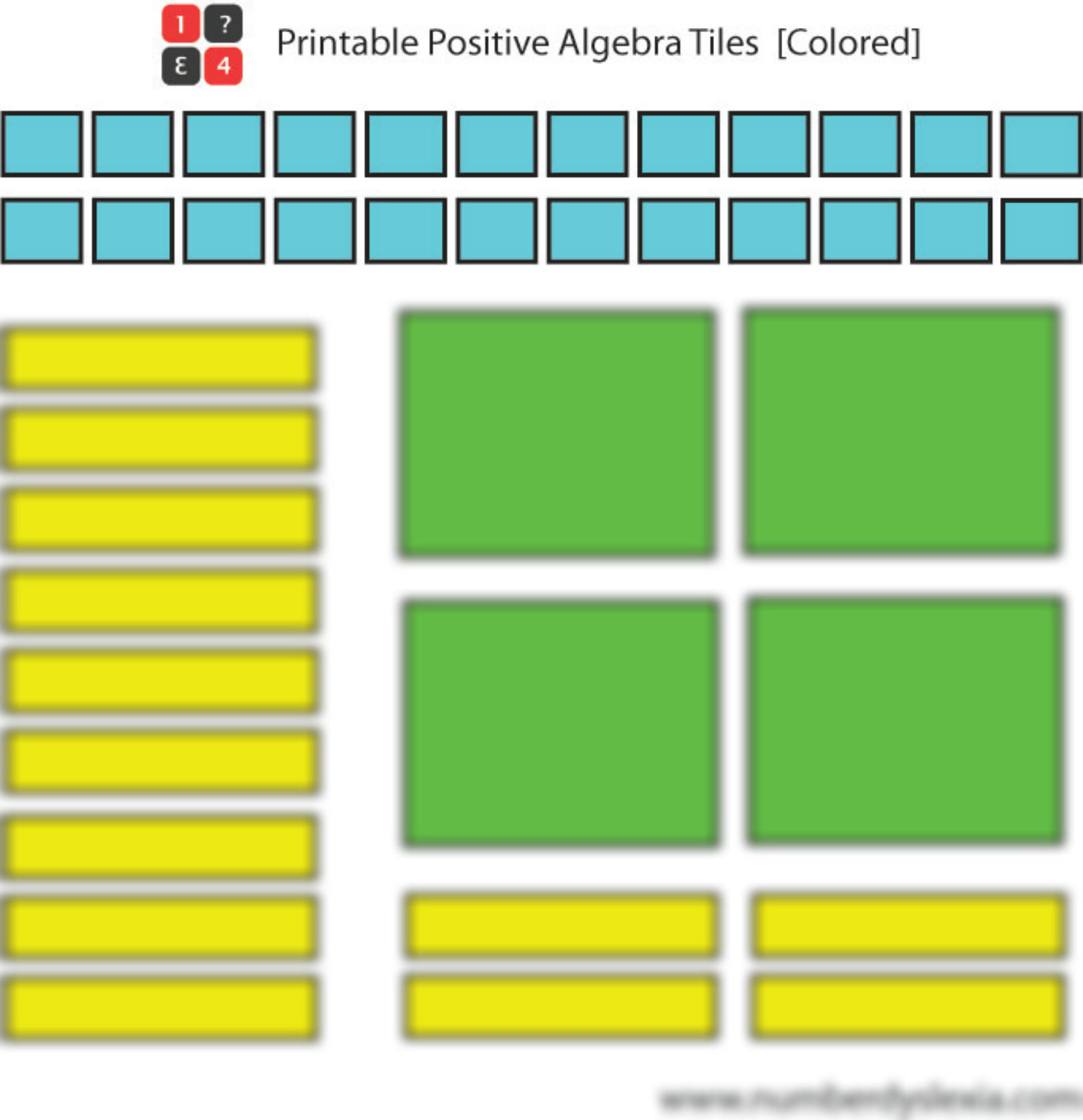 Solution: Algebra Tiles Template Positive Colored - Studypool with Free Printable Algebra Tiles Template