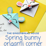 Spring Bunny Origami Corner Bookmark {Free Printable}   The Regarding Free Printable Corner Bookmark Template