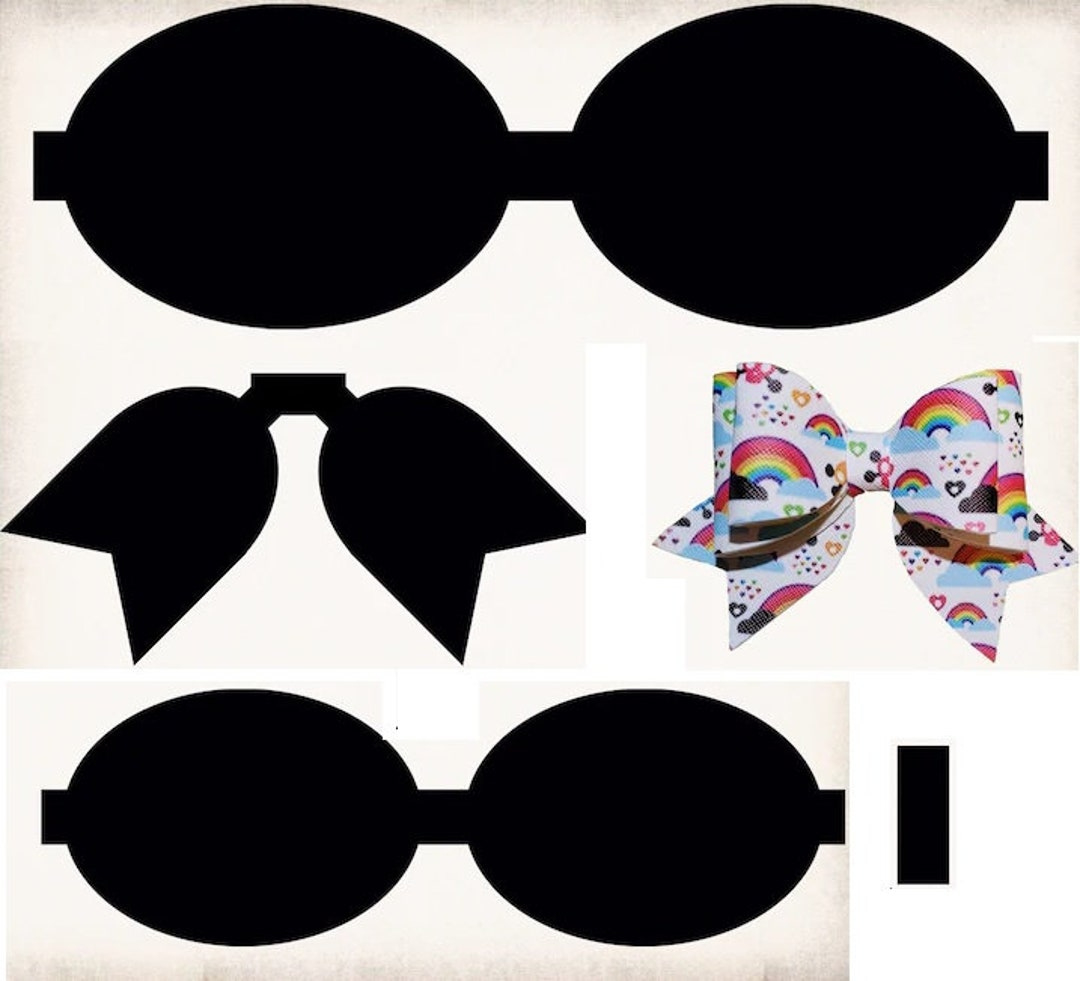 Stacked Cheer Style Faux Leather Bow Template Svg, Dxf, And regarding Free Printable Faux Leather Bow Template