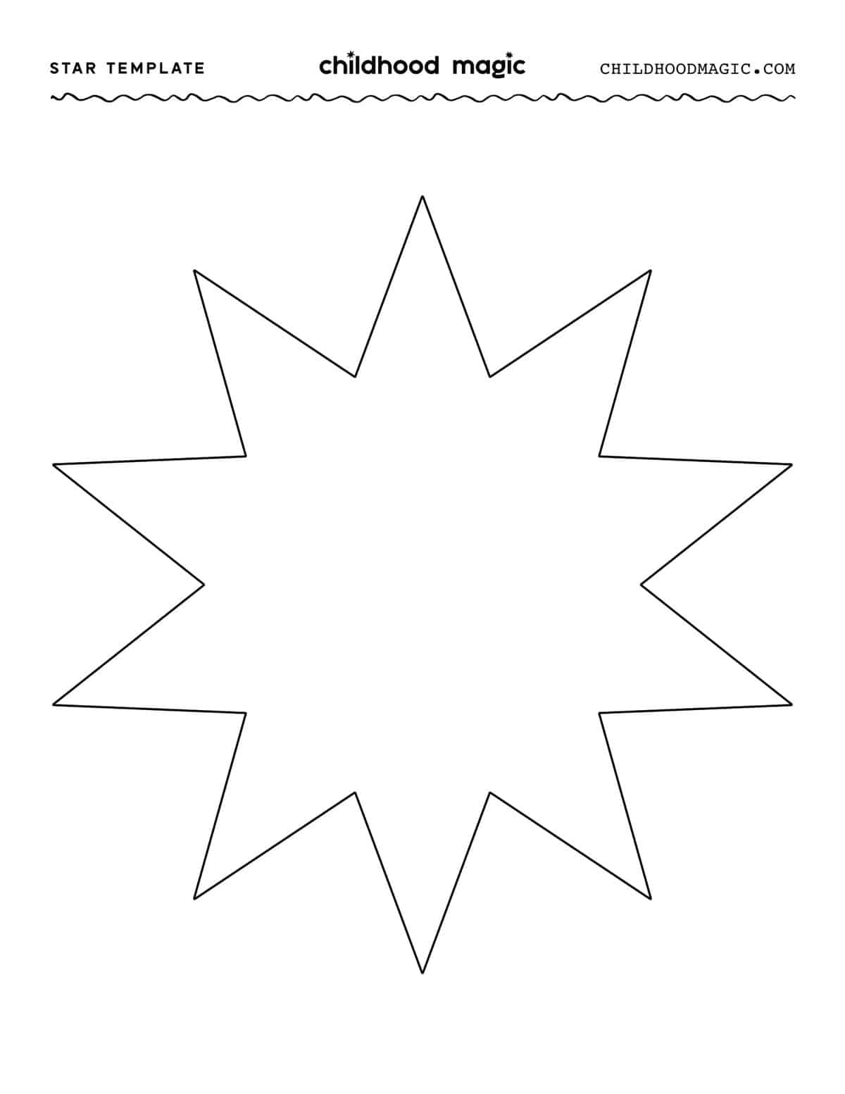 Star Template - Childhood Magic within Free Printable 6 Point Star Template