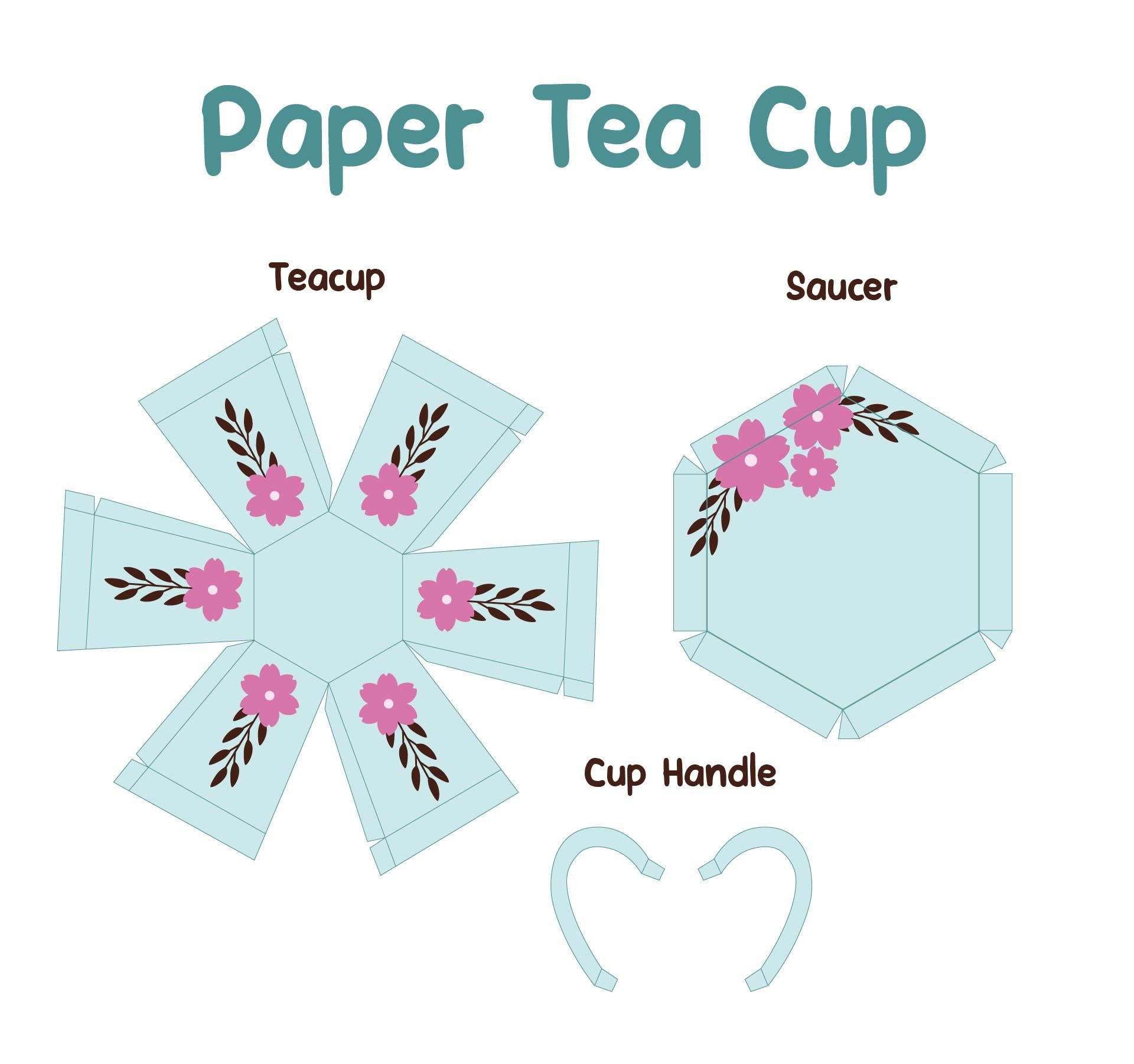 Tea Cup Template 3D - 10 Free Pdf Printables | Printablee intended for Free Printable 3D Tea Cup Template