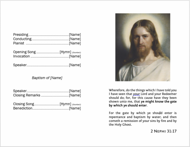 Free Printable Baptism Program Template