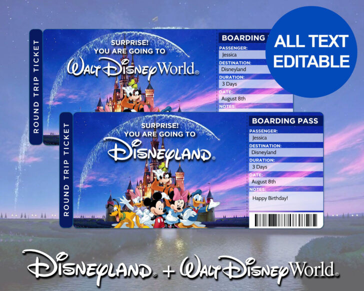 Free Printable Disneyland Ticket Template