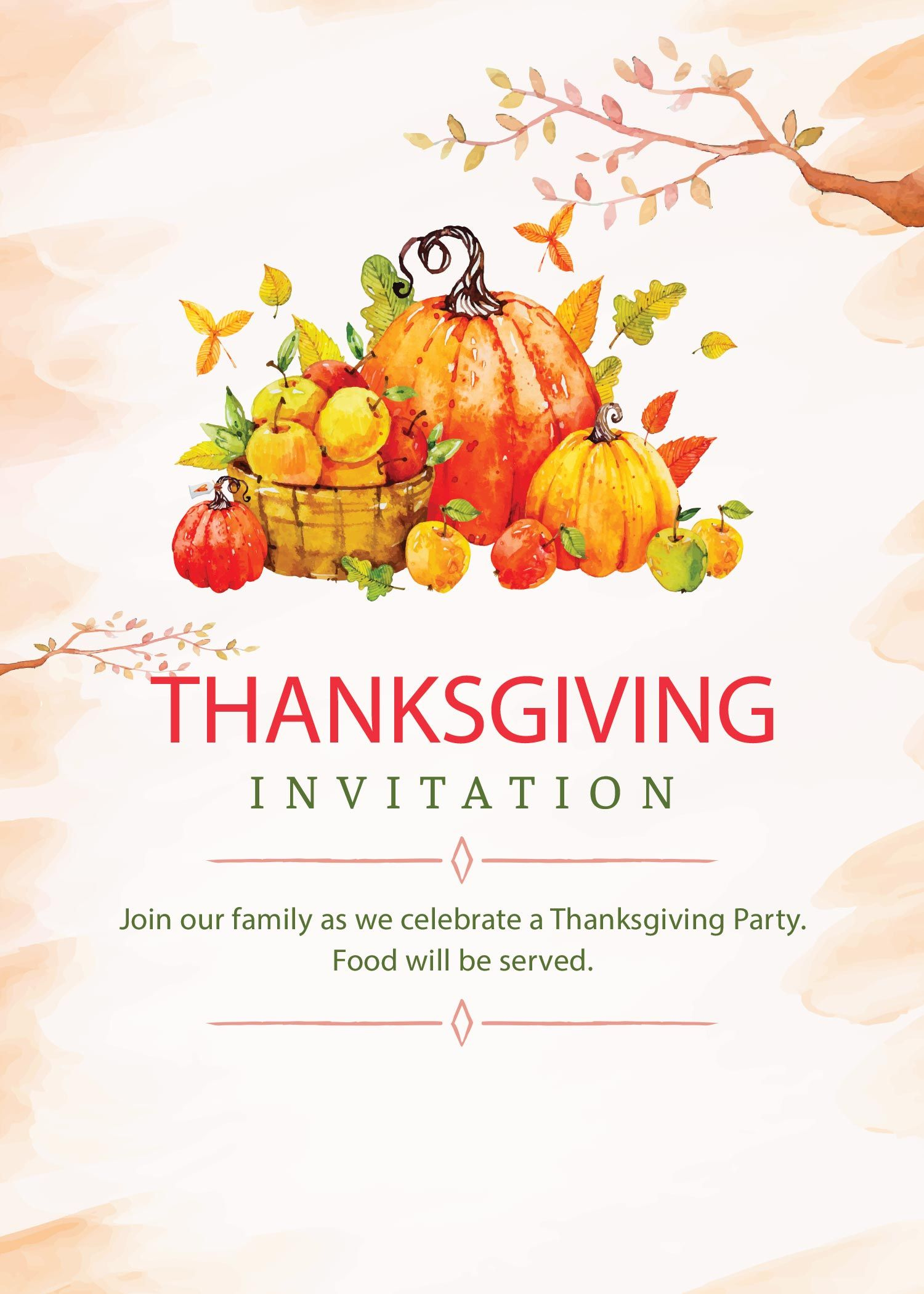 Thanksgiving Dinner Invitation Templates - 13 Free Pdf Printables in Free Printable Free Thanksgiving Invitation Template