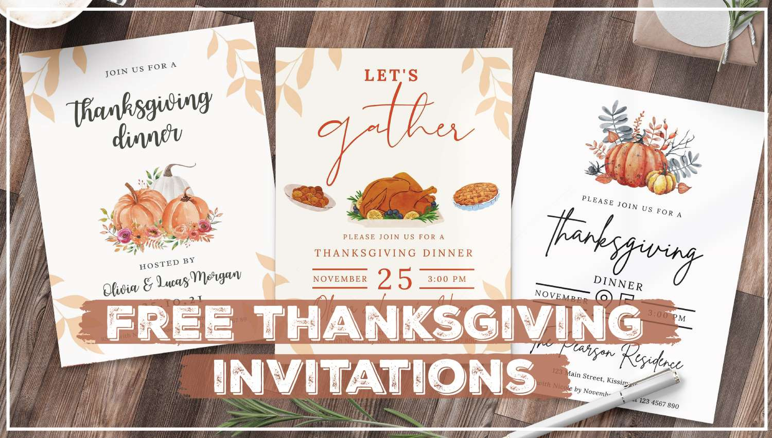 Thanksgiving Invitations - Customize &amp;amp; Print For Free - World Of for Free Printable Free Thanksgiving Invitation Template