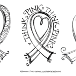 Think Pink! Free Downloadable Coloring Pages!   Zenspirations Inside Free Printable Breast Cancer Ribbon Template