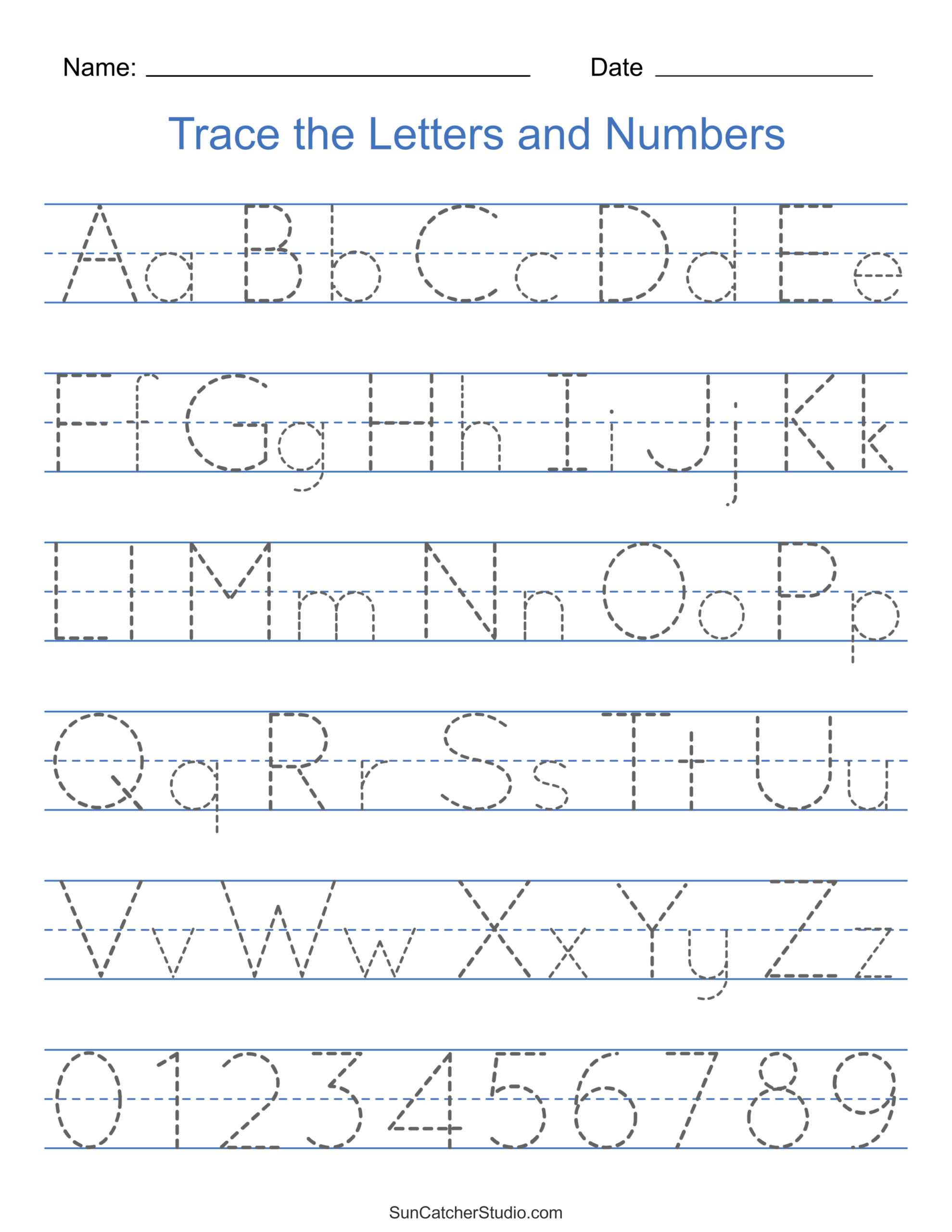 Tracing Alphabet Letters (Printable Handwriting Worksheets) – Free regarding Free Printable Alphabet Writing Template