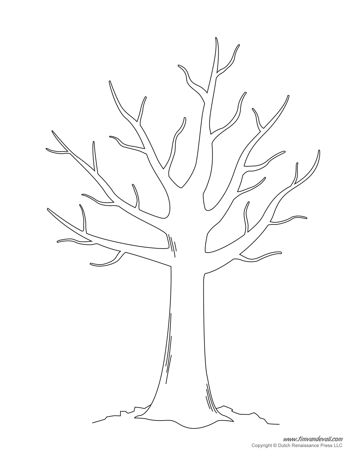 Tree Templates | Tree Printables regarding Free Printable Bare Tree Template