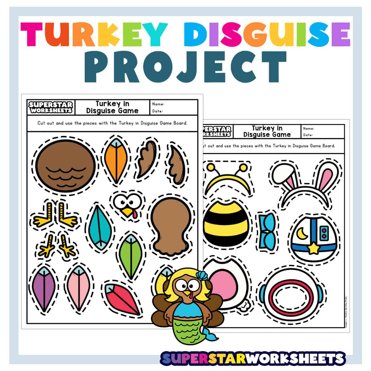 Turkey Disguise Project - Superstar Worksheets inside Free Printable Disguise A Turkey Template