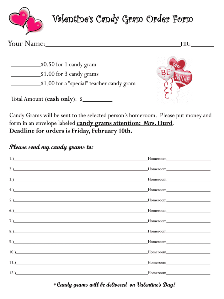 Free Printable Candy Gram Template