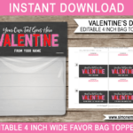 Valentine'S Day Gift Bag Toppers Template Pertaining To Free Printable Bag Toppers Template