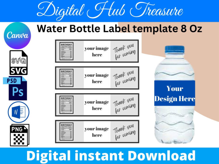 Free Printable 8 Oz Water Bottle Label Template Free