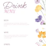 Wedding Bar Menu Free Google Docs Template   Gdoc.io Intended For Free Printable Bridal Shower Menu Template