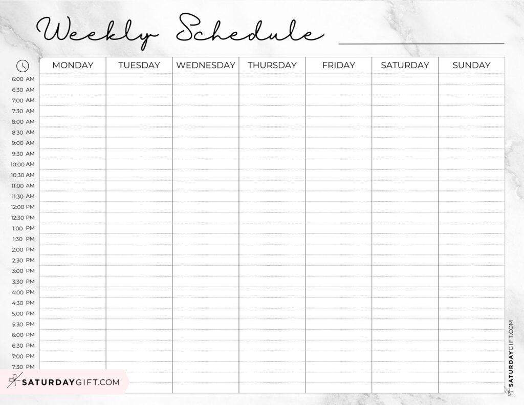 Weekly Planner Printable - 39 Cute Free Weekly Calendar Templates inside Free Printable 7 Day Weekly Schedule Template