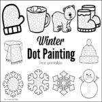 Winter Dot Painting {Free Printable}   The Resourceful Mama With Regard To Free Printable Dot Painting Template