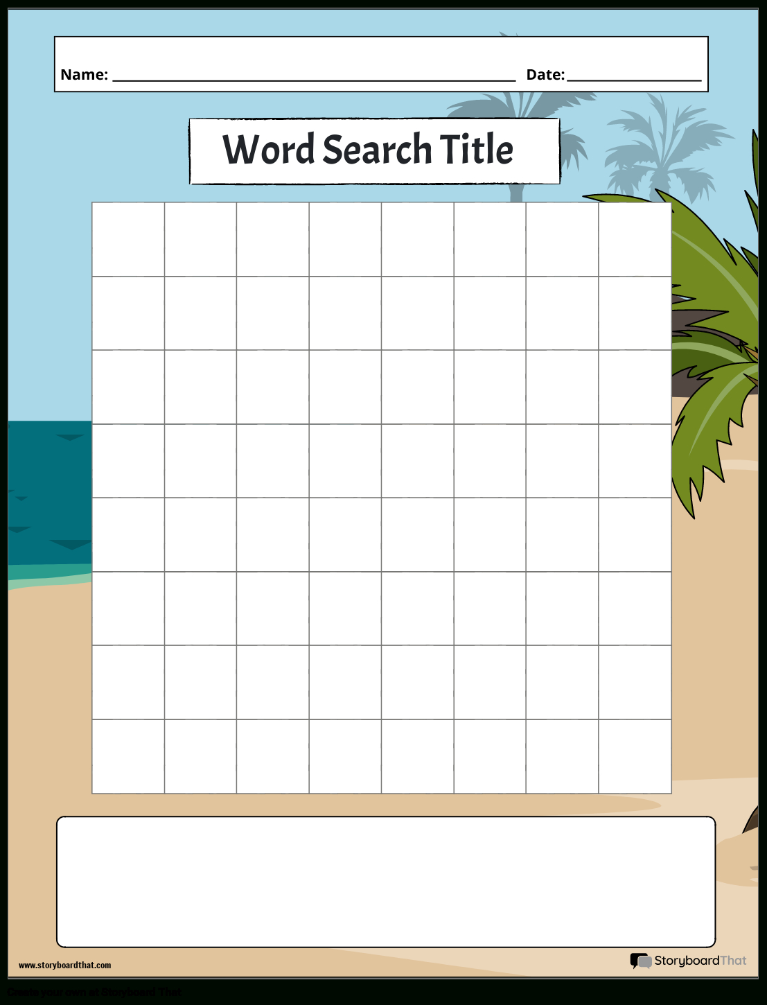 Word Search Worksheets: Free Printable Puzzles For Kids regarding Free Printable Blank Search Template