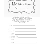 Worksheets And Activities For Free Printable Bio Poem Template