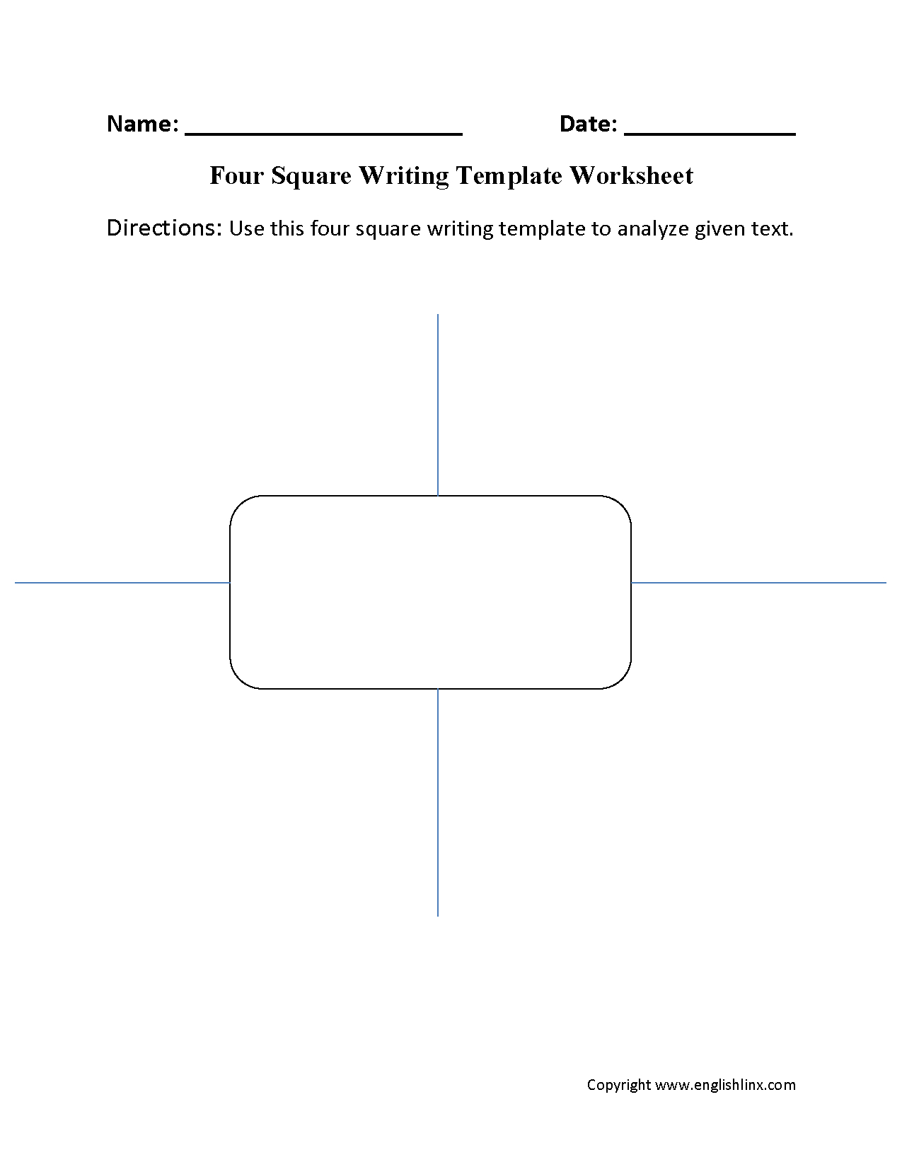 Writing Worksheets | Writing Template Worksheets inside Free Printable Four Square Writing Template